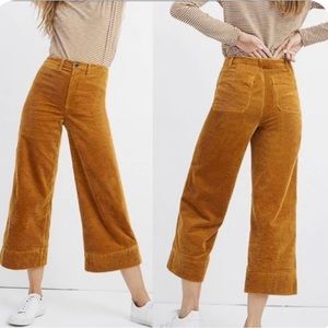 wide-leg crop pants corduroy